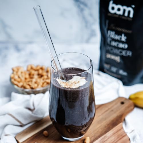 BAM Luxuriöses Kakaopulver, 100% Back-Kakao, intensive Cocoa Powder Farbe für Brot und Desserts (Schwarzes Kakaopulver, 200 g)
