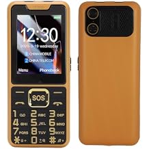 Senior Mobile Phone with Flashlight, 4G Ultra Slim Unlcoked Phone with 2.6 Inch HD Color Display, Double SIM, SOS Big Buttons, Loud Speaker Gold
