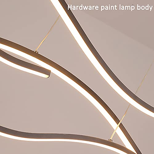 Suspension LED dimmable en onde pour salle à manger et salon moderne