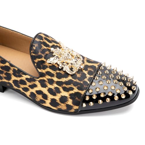 Image of Meijiana Mens Velvet Loafers Dress Shoes with Metal Embellishments Party Luxury Loafer Shoes