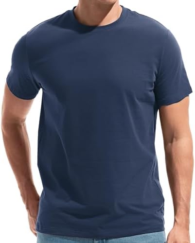 VEIISAR Herren T-Shirt, Athletic Fit, Baumwoll-Stretch,Unterzieh-Shirt
