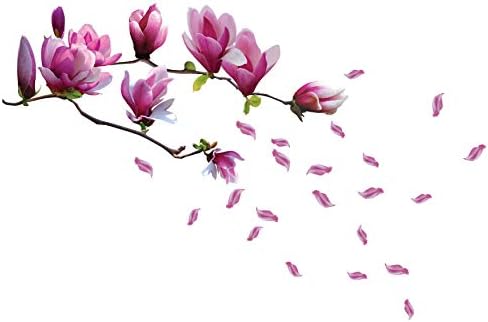 Huge Magnolia Flowers Mural Art Decal Wall Stickers- Removable and Repositionable - Living Room Deluxe Decal