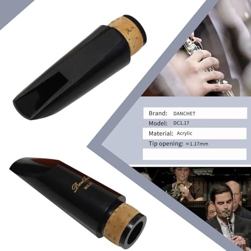 Beginner Clarinet Mouthpiece Acrylic 1.17mm for Bb or A Clarinet,Standard Series - Thumbnail 5