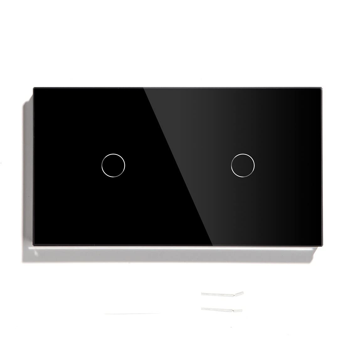 Interruptor Tactil Double 1 Gang 1 Way Dimmer Touch Light Switch Switch Interruptores de Pared Touch Sensor Dimmable Interruptor Inteligente (Color : Black)