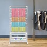 Delianty Tie Scarf Rack Belt Towel Holder Ribbon Organizer Wrapping Paper Spool Hijab Bags Display Stand Shelf With Storage Basket for Home,...