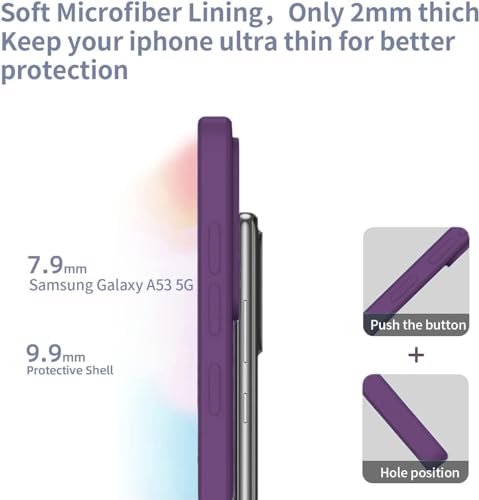 Image of DIZORO Microfiber Candy Case Compatible for Vivo V27 5G Smooth Touch Cushion Liquid Soft Silicone Gel Rubber Phone Cases Non-Slip Full Body Protective Shockproof Back Cover (Voilet)