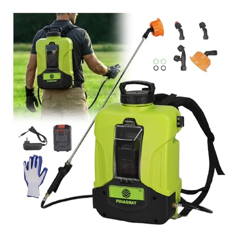 PinaGray 4.2Gal Upgrade Backpack Sprayer with Detachable Battery 0-100 PSI Adjustable Electric Backpack Sprayer 100+ Gal Per Charge Long Range Sprayer for Large Yards