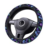 Generic Car Steering Wheel Cover Universal Neoprene Anti Slip Car Accessories Decorative Wheel Protector 15 Inch - Purple Dragonfly