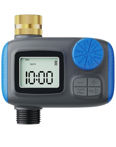 Sprinkler-Timer-with-Brass-Swivel-Digital-Irrigation-Controller-System-with-Rain-DelayManual-ModeAutomatic-Watering-for-Outdoor-Garden-Yard-Lawn Sprinkler Timer with Brass Swivel, Digital Irrigation Controller System with Rain Delay/Manual Mode/Automatic Watering for Outdoor Garden Yard Lawn - Image 1