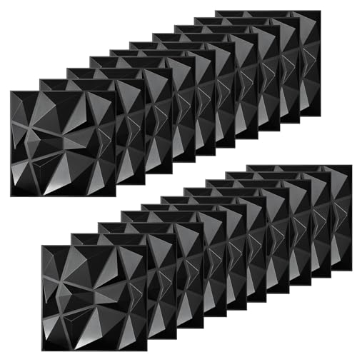 20 piezas Paneles Decorativos 3D para Pared Interiores, 30 × 30 cm Revestimiento Pared PVC Exterior, Placas Decorativas Pared Autoadhesivo, Wall Panel, para Decorar Paredes