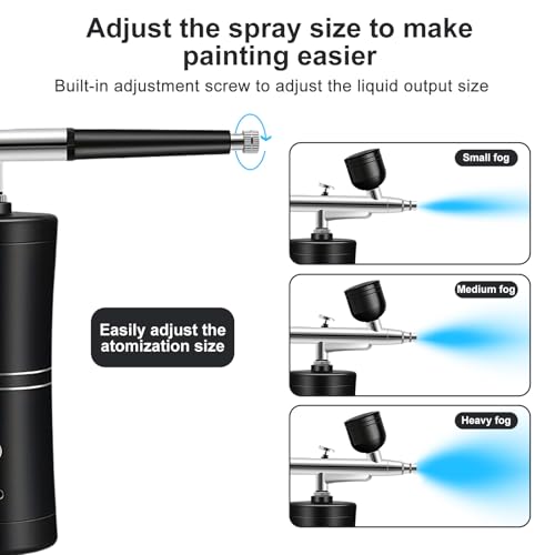 Aérographe portable avec compresseur rechargeable et 3 tasses interchangeables - 4