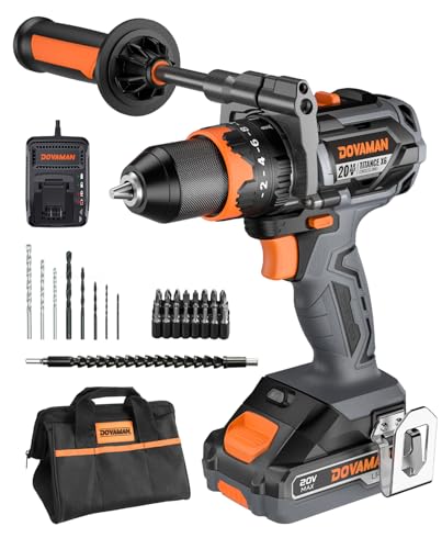 TITANCE X6 20V Brushless Drill Driver Kit, 1/2'' Cordless impact Drill, 575 IN-LBS, 36000 BPM, 3-IN-1 Mode, 2-Speed, Metal Chuck, 2.0Ah Battery, Driver Kit for DIY Project & Home Use