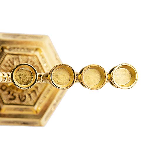 7-Branch Menorah Hanukkah for Shabbat,Tabernacle, Menorahs for Chanukah, Jewish Decorations(Light Gold)