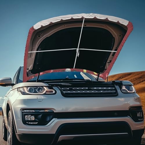 Image of Renewold Christmas Lights Colorful Novelty Car Hood Cover Protector Hood Covers for Cars Xmas Winter Hood Wrap Blanket Women Men Automotive Exterior Accessories Decor for Most Sedan Small SUV Truck