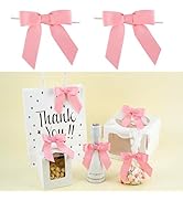 LiBongTa 50 PCs 3.5 Inch Pink Bow Grosgrain Ribbon Bows for Gift Wrapping, Gift Bows for Presents...