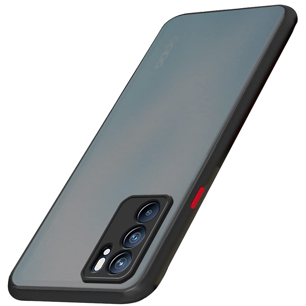 TheGiftKart Translucent Hybrid Back Case Cover for Oppo Reno 6 5G | Smoked Matte Back | 360 Degree Protection | Protective Hard Back Case Cover for Oppo Reno 6 5G (PC & TPU, Black Bumper) (B0999P7JQZ) Amazon Price History, Amazon Price Tracker