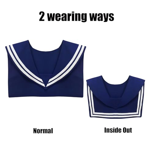 Sailor Collar for Women Detachable Fake Collar Accessory Polyester Scarf to Match Tops DressesDress3