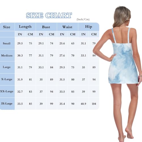 Maillot de bain une pièce anti-complexes à couverture intégrale texturée marbrée bleu