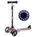 Produktbild Yuanj Scooter Kinder Roller, Dreiradscooter für Mädchen und Jungen, Höhenverstellbarer und Abnehmbarer Kinderscooter, mit PU Räder/Graffiti Kinder Scooter (Blau + schwarz, 2-8 Years Old)