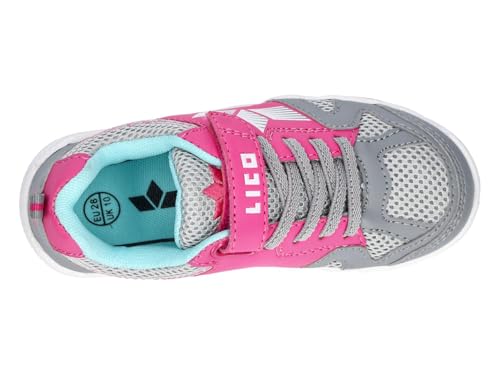 Lico Unisex Kinder Sport Vs Hallenturnschuhe, Grau Pink, 28 EU – Ansicht 5