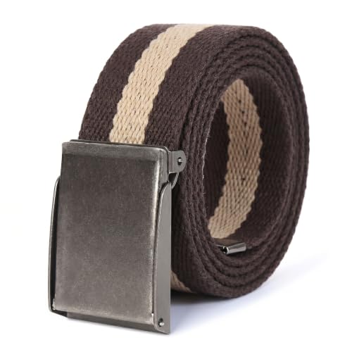 Image of Mile High Life Canvas Web Belt | Cut to Fit Up to 52 inch | Flip-Top Matte Silver Nickel Buckle 12 Colors