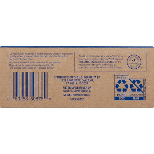 Brita Refillable Water Filter Refill Packs for Pitchers and Dispensers, BPA-Free, 80% Less Plastic*, Each Lasts Two Months, For Use with Refillable Shell (Sold Separately), 3 Filters - image 7
