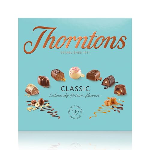 Thorntons Classic Chocolate Gift Box, Chocolate Gifts for Women, Men, Milk, White, Dark Chocolate Selection Box, 262g