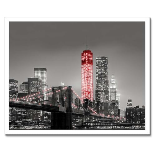 Pont de Manhattan poster encadré noir 50 x 40 cm souvenir de New York