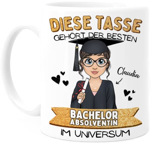 Tassenliebling® Bachelor Personalisierte Tasse - Beidseitiger Druck - Abschluss Geschenk