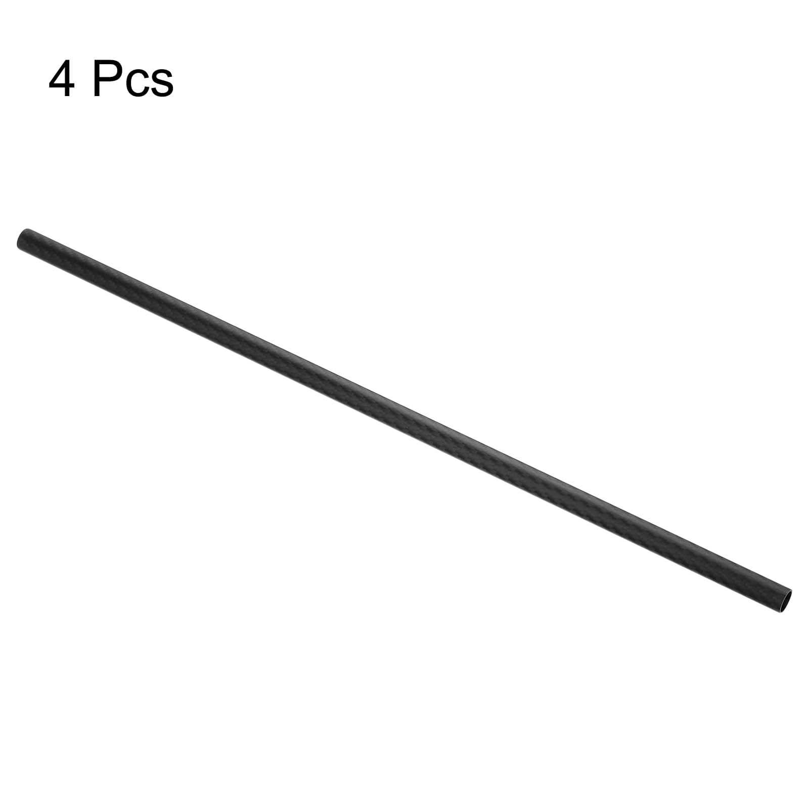 QUARKZMAN 4 Stück Carbon Fiber Tube 12 x 14 x 500mm Matte Surface Rod 3K Roll Wrapped Pure Carbon Round Tubing für RC Airplane Multicopter
