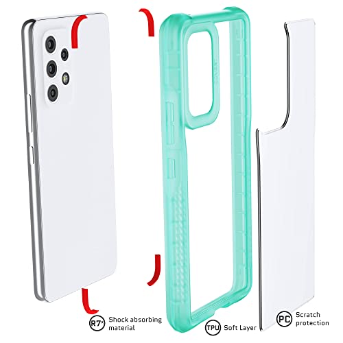 Image of Ghostek COVERT Teal Clear Galaxy A53 5G Phone Case Shockproof Grip Bumper Protective Cover Slim Fit Thin Lightweight Design Cases Designed for 2022 Samsung Galaxy A53 5G (6.5in) (Teal-Limited Edition)