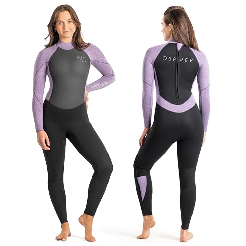 Osprey Womens Full Length 5mm Winter Wetsuit, Adult Neoprene Surfing Diving Wetsuit, Zero, Purple, S