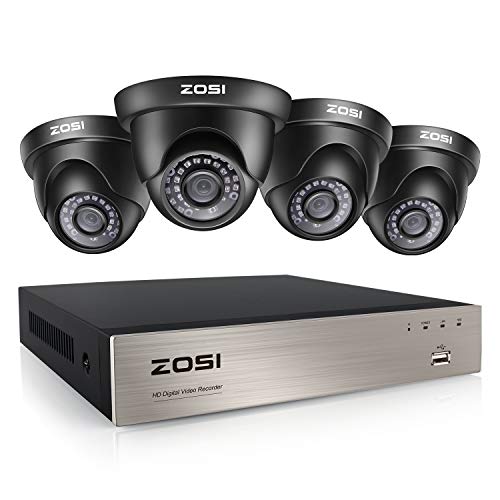 1080P HD CCTV Überwachungssystem Videoüberwachung Set 8CH 4in1 H.265+ DVR mit 4 Outdoor 2MP Dome Überwachungskamera, 24M IR Nachtsicht, ohne