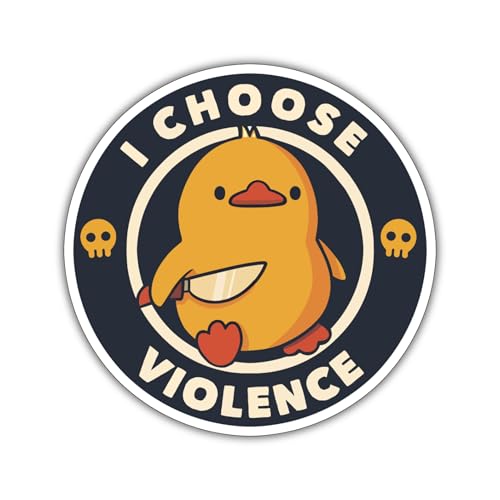 STICOASIS - Little Duck I Choose Violence Sticker Vinyl Decal [3x3 INCH], Funny Meme Sticker, Duck...
