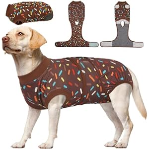 Kuoser Dog Recovery Suit for Post-Surgery Care, Spay Neuter Bodysuit for Female & Male Dogs, Anti-Licking Surgical Onesie, Snug Fit for Abdominal Wound Protection & Skin Healing, Brown L L (