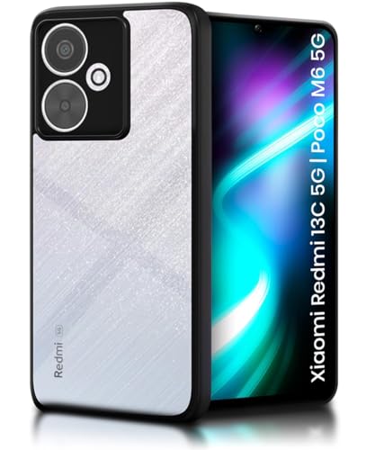 Image of WOW IMAGINE Shockproof Hybrid Back Cover for Xiaomi Redmi 13C 5G | Poco M6 5G | Hard Slim fit Back Case | PC & TPU | Clear Transparent Case - Black