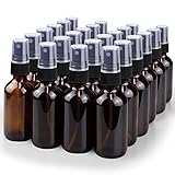 Wedama Spray Bottle, 2oz Fine Mist Glass Spray Bottle, Little Refillable Liquid Containers for Watering Flowers Cleaning(24 Pack, Amber)