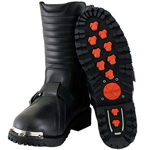 Xelement 1503 Men's Black 'Executioner' Leather Motorcycle Boots - 12 #TOP1