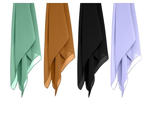 Image of Premium Georgette Hijab for Girls & Women | Lightweight and Breathable | Combo Pack of 4 | 180 cm x 70 cm