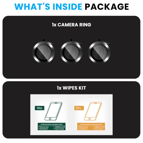Image of FIRST MART Black Camera Ring Guard Protector for Realme C83 | Tempered Glass with Metal Alloy Rings, HD Clear, Scratch Resistant, Case-Friendly | Pack of 1