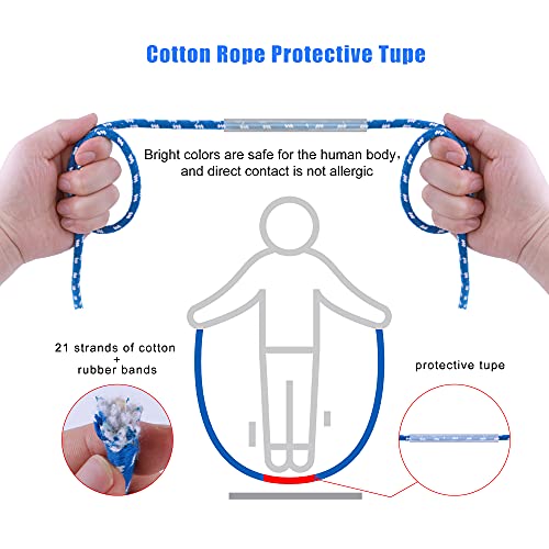 Cuerda de Saltar para Adultos, BTONGE Skipping Rope Algodón Ajustable Tradicional con Mango Madera Natural Cuerda de Saltar de Velocidad para Quemar Grasa y Fitness Saltar Ejercicio - 300 M / 9.8 FT - Imagen 4