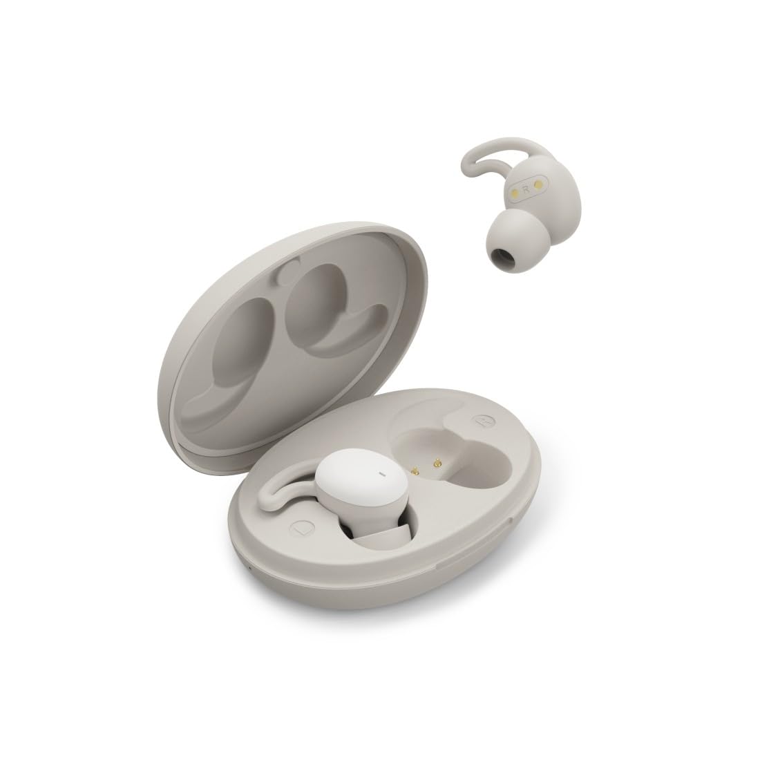 Hama Bluetooth Kopfhörer kabellos (In Ear Kopfhörer, TWS Bluetooth, Schlaf Kopfhörer, Mini Kopfhörer, Wireless Earbuds, Ohrstöpsel, für nachts) grau