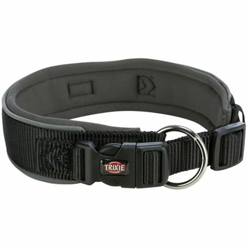 Trixie Prem Halsband, extra breit, S-M 33-42 cm, 35 mm, Schwarz