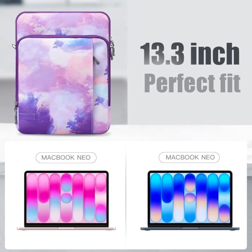 TiMOVO Sleeve Case with Shoulder Strap for Laptop, 13.3-14", Purple - image 2