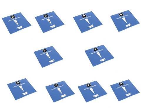 Lote de 10 discos de aparcamiento azul cosidos