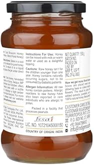INDIGENOUS HONEY Tulsi Basil Honey Raw Natural Pure Unprocessed NMR Tested Unpasteurized Unheated 530g Glass Jar Pack of 1