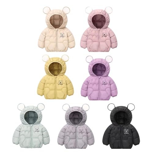 Hotfiary Kids Boy Dowm Jackets Toddler Unique Warm Coat Winter Cartoon Puffer Jacket Cute Outerwear Unisex Hooded Outfit 2-7T3