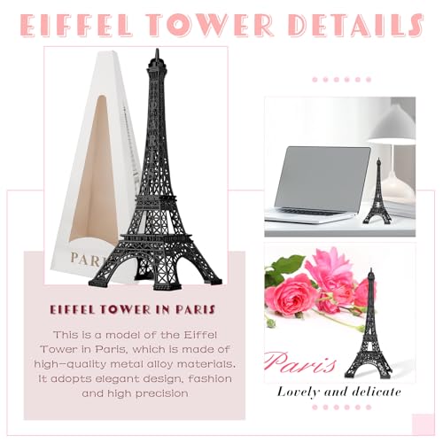 Set 4 Figuras Estatua Torre Eiffel Negro 7 Pulgadas miniatura 4