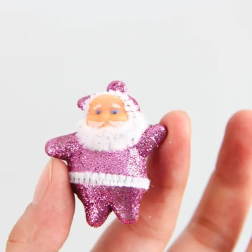 Image of 6Pc Glitter Santa Christmas Decoration Combo Pack | Items for Home & Office | Festive Hangings, Foam Ornaments | PoPo Toys