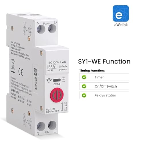 Interrupteur intelligent WIFI 1P+N 32A pour maison connectée